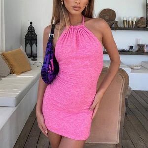 Tiger Mist Pink Halterneck Dress